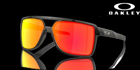 Oakley Castel Prizm Ruby Lenses Matte Grey Smoke Frame Sunglasses
