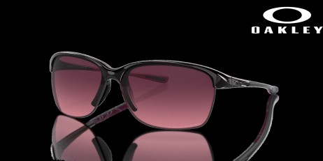 Oakley Unstoppable Rose Gradient Polarized Lenses Polished Black Frame Sunglasses