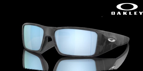 Oakley Heliostat Prizm Deep Water Polarized Lenses Matte Black Camo Frame Sunglasses