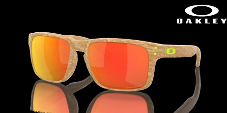 Oakley Holbrook (Low Bridge Fit) Coalesce Collection Prizm Ruby Polarized Lenses Matte Stone Desert Tan Frame Sunglasses