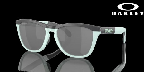 Oakley Frogskins Range (Low Bridge Fit) Prizm Black Lenses Matte Carbon/Blue Milkshake Frame Sunglasses