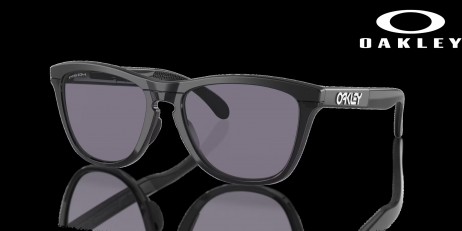 Oakley Frogskins Range (Low Bridge Fit) Prizm Grey Lenses Matte Black Frame Sunglasses