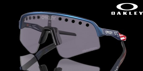 Oakley Sutro Lite Sweep Troy Lee Designs Series Prizm Grey Lenses Troy Lee Designs Blue Colorshift Frame Sunglasses