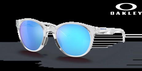 Oakley Spindrift Prizm Sapphire Lenses Matte Clear Frame Sunglasses