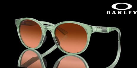 Oakley Spindrift Prizm Brown Gradient Lenses Transparent Jade Frame Sunglasses