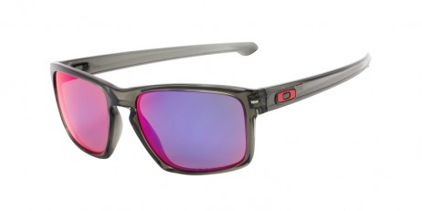 Oakley Unisex Sliver Gray Frame Purple Lens Rectangular 57mm Polarized Sunglasses