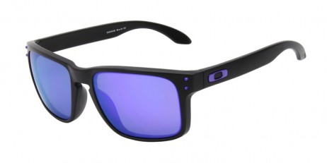Oakley Unisex Holbrook Black Frame Purple Lens Rectangular 55mm Sunglasses