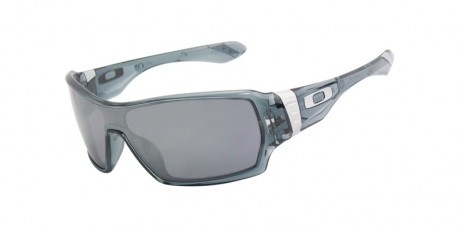 Oakley Men's Offshoot Blue Frame Silver Lens Shield Polarized Sunglasses