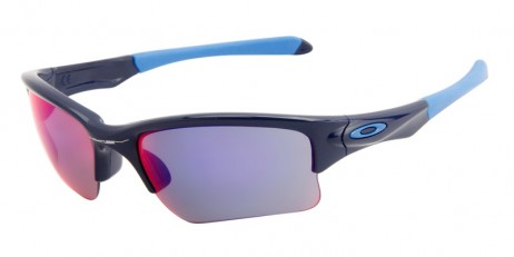 Oakley Unisex Quarter Jacket Blue Frame Blue Lens Semi Rimless 61mm Sunglasses