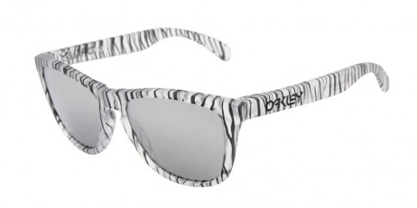 Oakley Unisex Frogskins Gray Frame Silver Lens Oval 55mm Sunglasses