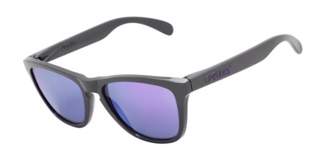 Oakley Women's Frogskins Gray Frame Purple Lens Rectangular 55mm Sunglasses