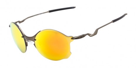 Oakley Unisex Tailend Gray Frame Yellow Lens Round 56mm Sunglasses