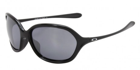 Oakley Women's WARM UP Black Frame Gray Lens Oval 60mm Sunglasses