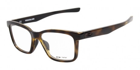 Oakley Unisex Fenceline Tortoise Frame Transparent Lens Rectangular 53mm Glasses