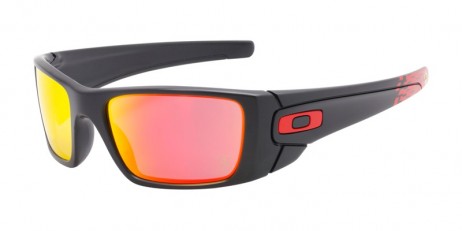 Oakley Men's Fuel cell Black Frame Red Lens Rectangular 60mm Sunglasses