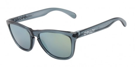 Oakley Women's Frogskins Blue Frame Yellow Lens Rectangular 55mm Sunglasses