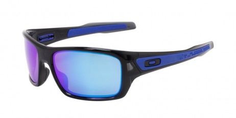 Oakley Men's Turbine Black Frame Blue Lens Rectangular 65mm Sunglasses