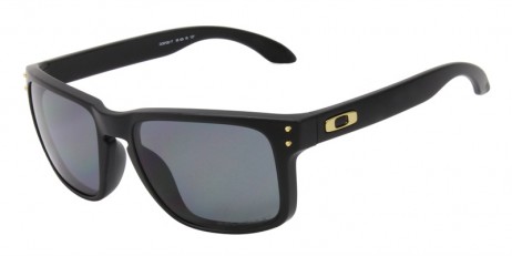 Oakley Unisex Holbrook Black Frame Gray Lens Rectangular 55mm Polarized Sunglasses