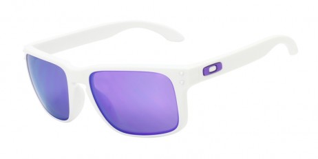 Oakley Unisex Holbrook White Frame Purple Lens Rectangular 55mm Sunglasses