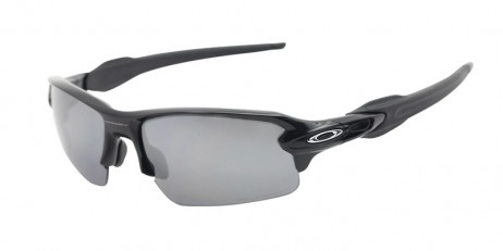 Oakley Men's Flak 2.0 Black Frame Gray Lens Semi Rimless 59mm Polarized Sunglasses