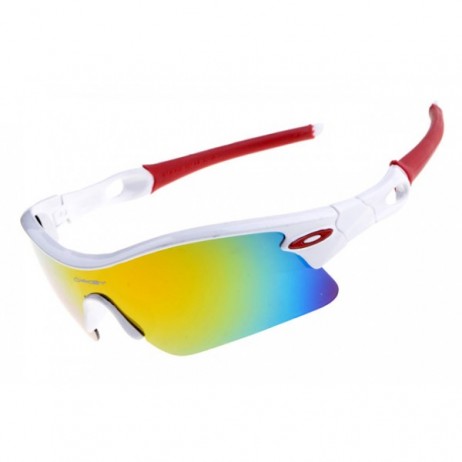 Oakley radar pitch sunglasses white / fire iridium