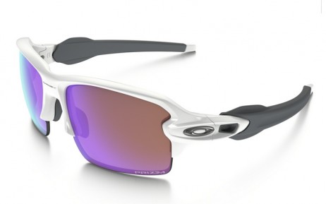 Oakley Flak 2.0 PRIZM Golf polished white frame and purple iridium lenses