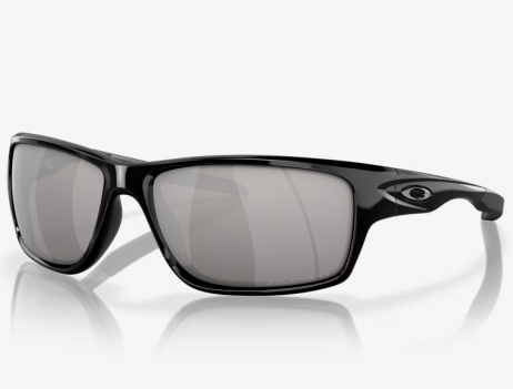 Oakley Canteen Sunglasses Polished Black Frame Chrome Iridium Polarized Lenses