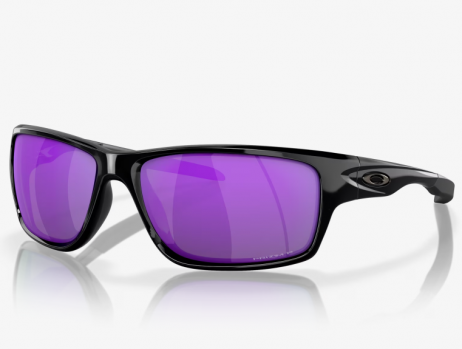 Oakley Canteen Sunglasses Polished Black Frame Violet Iridium Polarized Lenses
