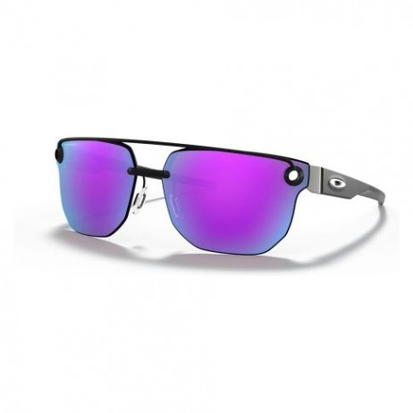 Oakley Chrystl Sunglasses Matte Black Frame Prizm Violet Lens