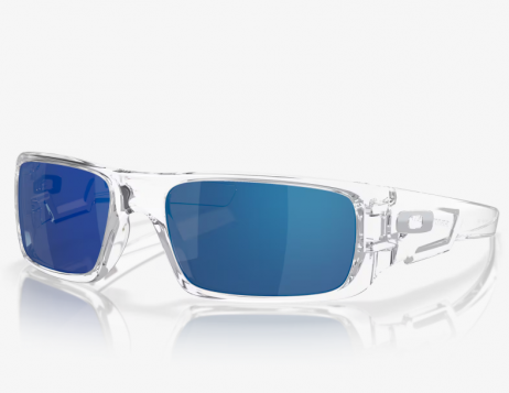 Oakley Crankshaft Sunglasses Polished Clear Frame Ice Iridium Lenses