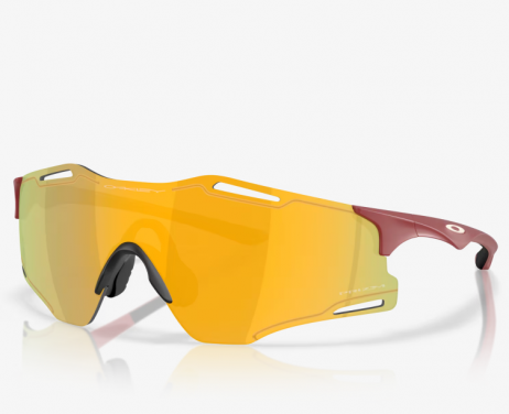 Oakley Cybr Zero Sunglasses Matte Iron Red Frame Prizm 24k Lenses