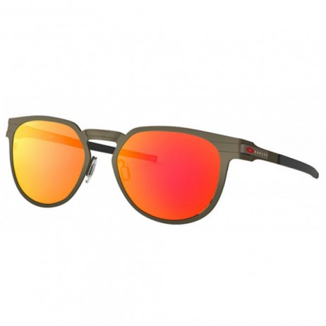 Oakley Diecutter Rectangular Sunglasses Pewter Frame Prizm Ruby Lenses