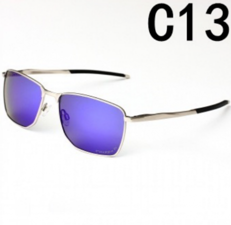 Oakley Ejector Sunglasses Satin Chrome Frame Prizm Deep Blue Lenses