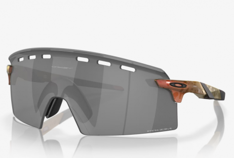 Oakley Encoder Strike Sunglasses Matte Red/Gold Colorshift Frame Prizm Black Lenses