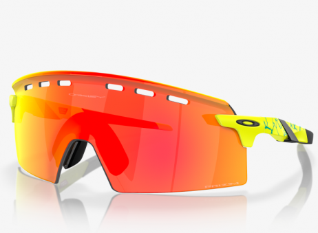 Oakley Encoder Strike Sunglasses Matte Tennis Ball Yellow Frame Prizm Ruby Lenses