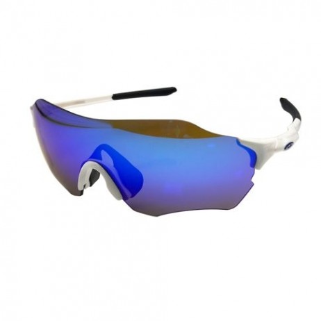 Oakley EVZero Path Sunglasses OO9313 (Low Bridge Fit) White Frame Prizm Dark Blue Lens