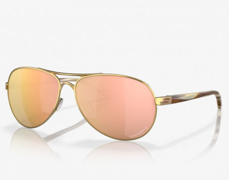 Oakley Feedback Sunglasses Polished Gold Frame Prizm Rose Gold Polarized Lenses