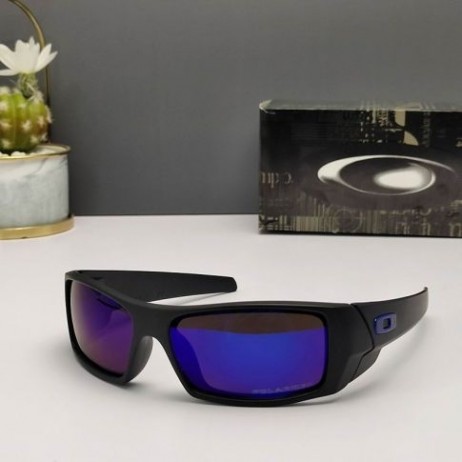 Oakley Gascan Sunglasses Matte Black Frame Polarized Deep Blue Lenses