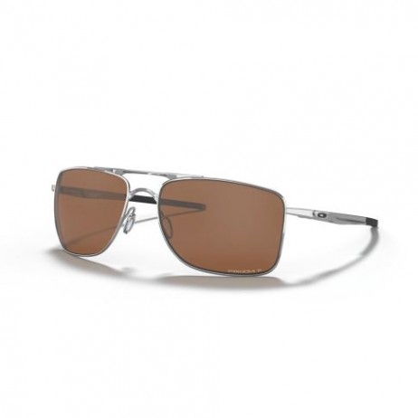 Oakley Gauge 8 Sunglasses Polished Chrome Frame Prizm Tungsten Polarized Lenses