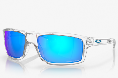 Oakley Gibston Sunglasses Polished Clear Frame Prizm Sapphire Lenses