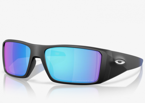 Oakley Heliostat Sunglasses Matte Black Frame Prizm Sapphire Polarized Lenses
