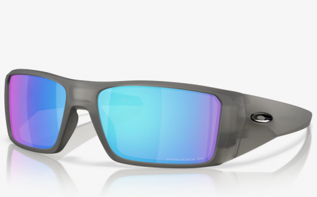 Oakley Heliostat Sunglasses Matte Grey Smoke Frame Prizm Sapphire Polarized Lenses