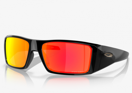 Oakley Heliostat Sunglasses Polished Black Frame Prizm Ruby Lenses