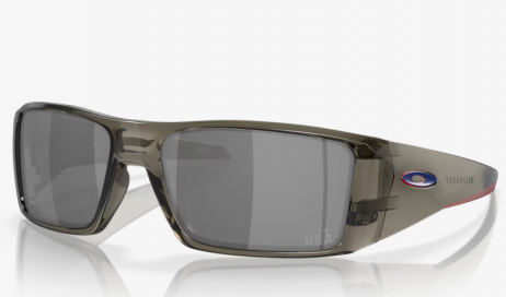 Oakley Heliostat Team USA Sunglasses Grey Smoke Frame Prizm Black Lenses