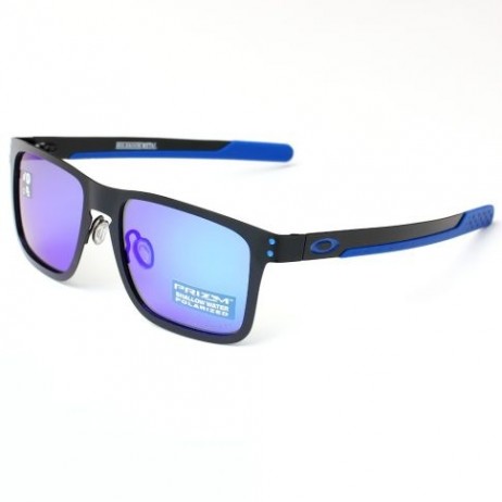 Oakley Holbrook Metal Sunglasses Black Blue Frame Prizm Blue Lenses