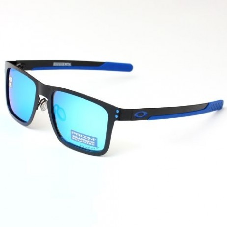 Oakley Holbrook Metal Sunglasses Black Frame Polarized Blue Lenses