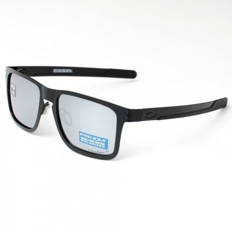 Oakley Holbrook Metal Sunglasses Black Frame Polarized Gray Lenses