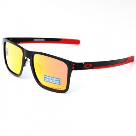 Oakley Holbrook Metal Sunglasses Black Green Polarized Prizm Blue Lenses