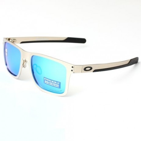 Oakley Holbrook Metal Sunglasses Rose Gold Frame Polarized Blue Lenses