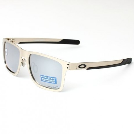 Oakley Holbrook Metal Sunglasses Rose Gold Frame Polarized Gray Lenses
